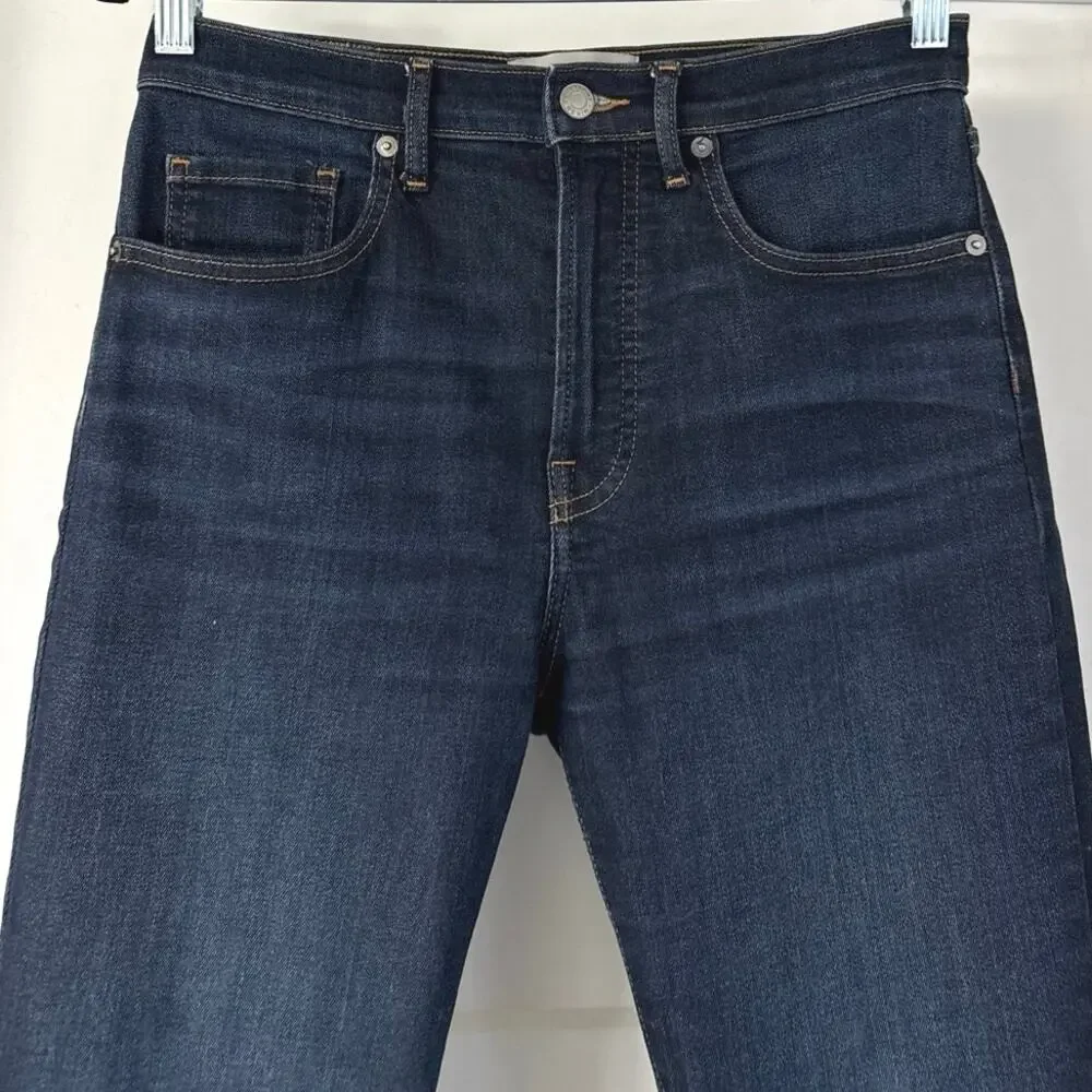 EVERLANE The High Rise Skinny Jean Deep Indigo Womens Size 28 Ankle - Picture 5 of 9